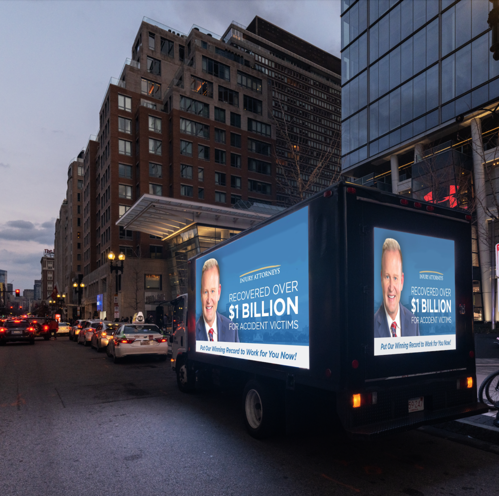 mobile digital billboard advertising for injury attorneys in boston